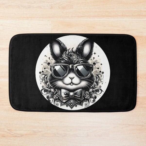 Item preview, black and white rabbit with sunglasses and bowtie designed and sold by Mechanical-Artt.