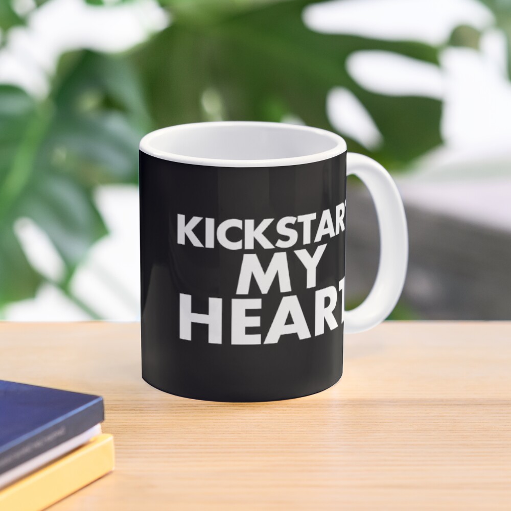 "Kickstart My Heart Black" Mug by GnomeEnthusiast Redbubble
