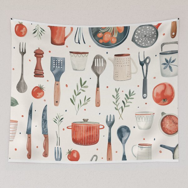 Item preview, kitchen flatlay designed and sold by PricklyPeanut.