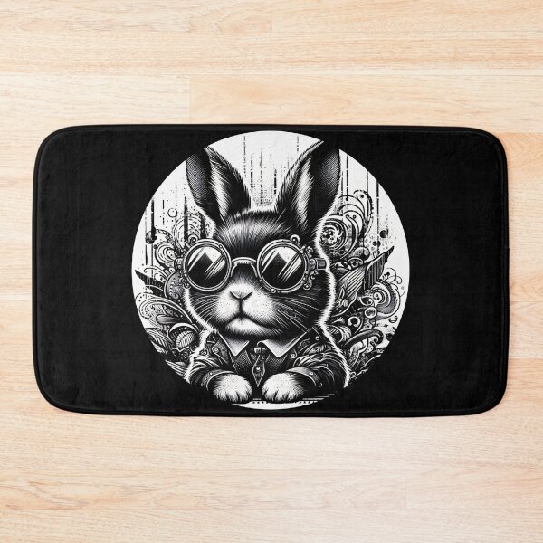 Item preview, elagant black and white rabbitwith sunglasses designed and sold by Mechanical-Artt.
