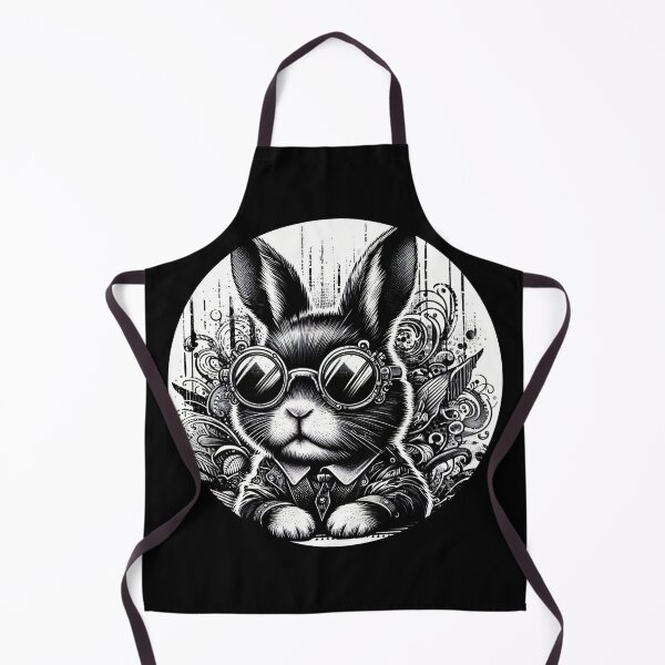 Aperçu de l'œuvre lapin noir et blanc élégant avec lunettes de soleil créée et vendue par Mechanical-Artt.