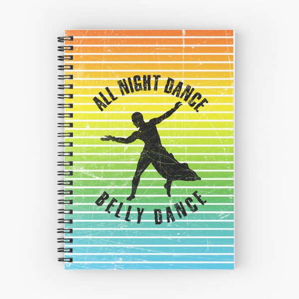 Item preview, Black silhouette of a man dancing belly dance against a background of colorful stripes designed and sold by HarridanCreates.