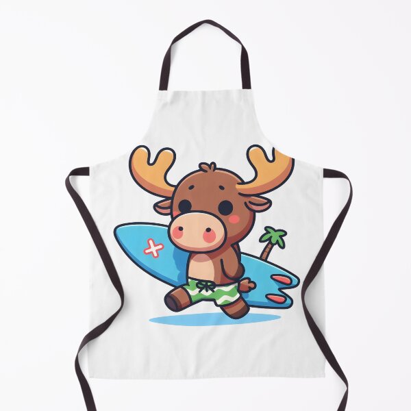 Item preview, Kawaii Moose With Surfboard designed and sold by CanvasCutie.