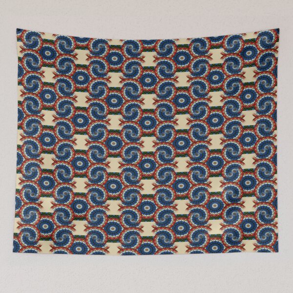 Item preview, Mushroom Mania Blue Kaleidoscope Design designed and sold by kristalcurt.
