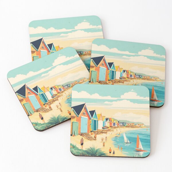 Item preview, Colorful Cabins: Vibrant Beach of the Sixties designed and sold by Aurorartsprint.