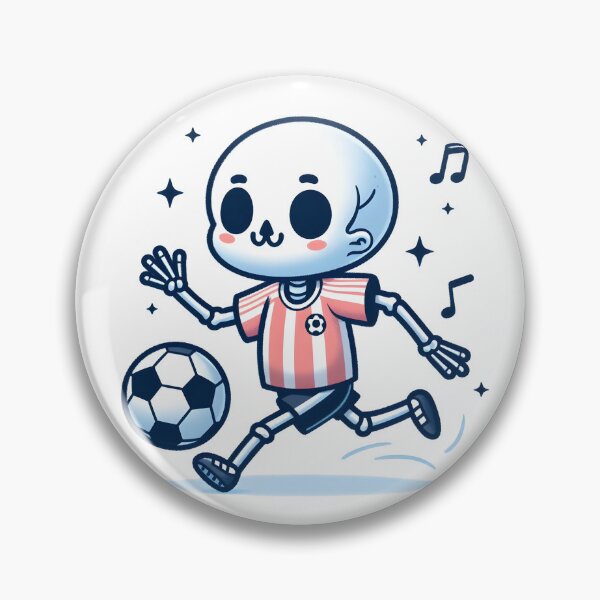 Item preview, Kawaii Whimsical Skeleton Playing Soccer With Sports Jersey designed and sold by CanvasCutie.