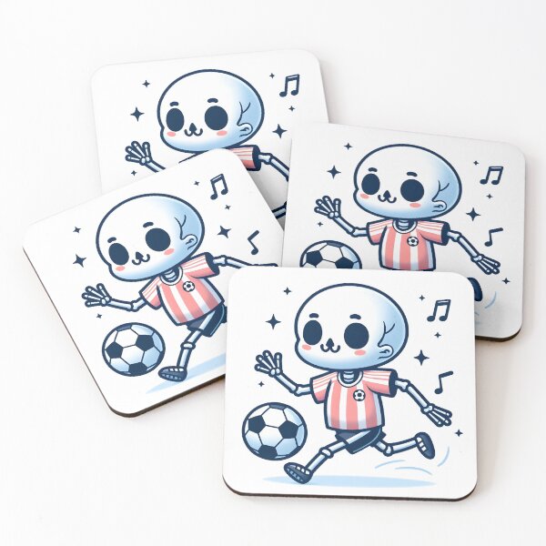 Item preview, Kawaii Whimsical Skeleton Playing Soccer With Sports Jersey designed and sold by CanvasCutie.