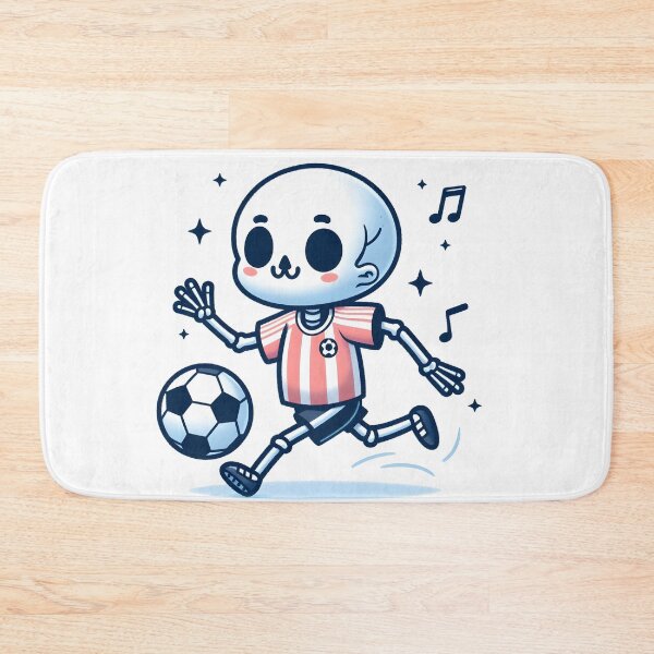 Item preview, Kawaii Whimsical Skeleton Playing Soccer With Sports Jersey designed and sold by CanvasCutie.