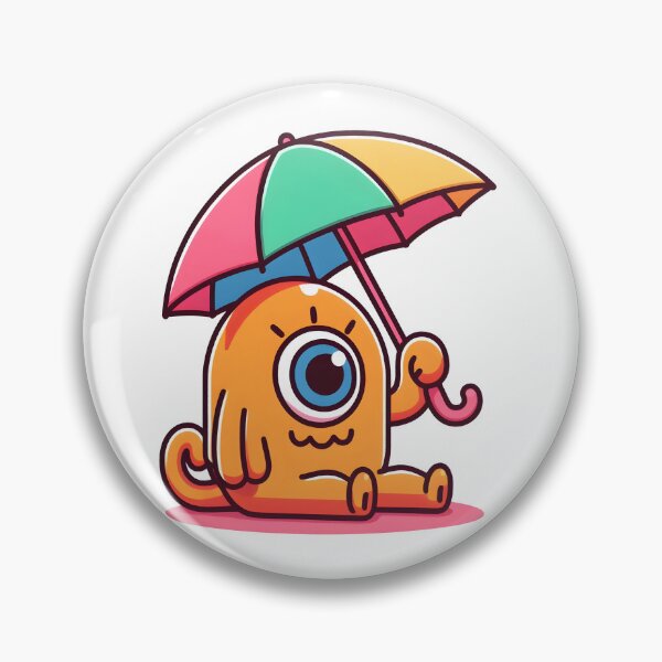 Item preview, Kawaii Sunny Cyclops With A Colorful Umbrella Hat designed and sold by CanvasCutie.