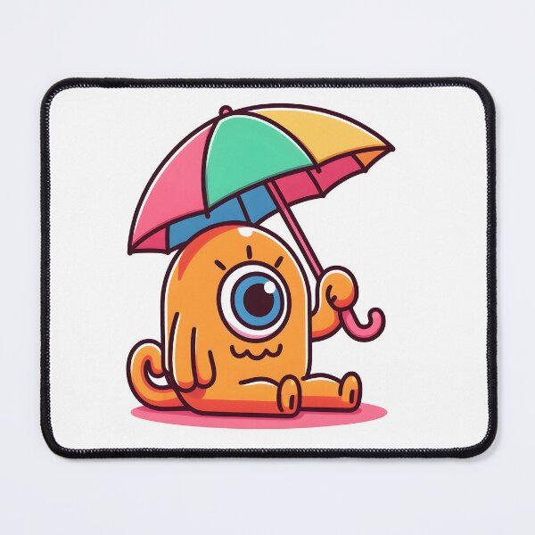 Item preview, Kawaii Sunny Cyclops With A Colorful Umbrella Hat designed and sold by CanvasCutie.