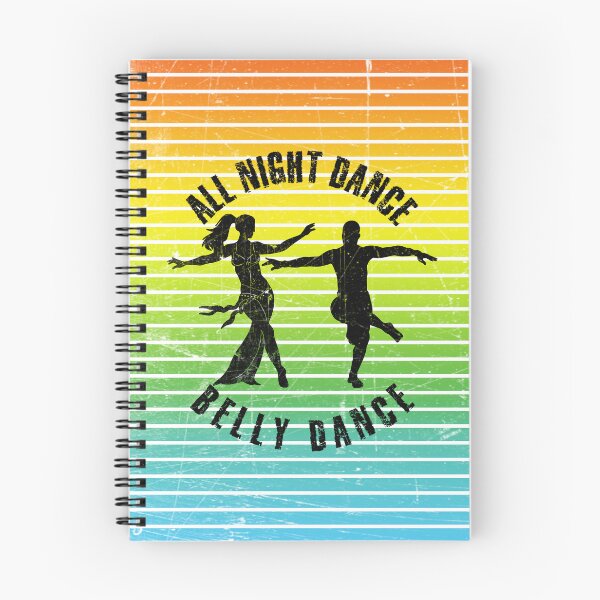 Item preview, Black silhouette of a couple dancing belly dance against a background of colorful stripes designed and sold by HarridanCreates.
