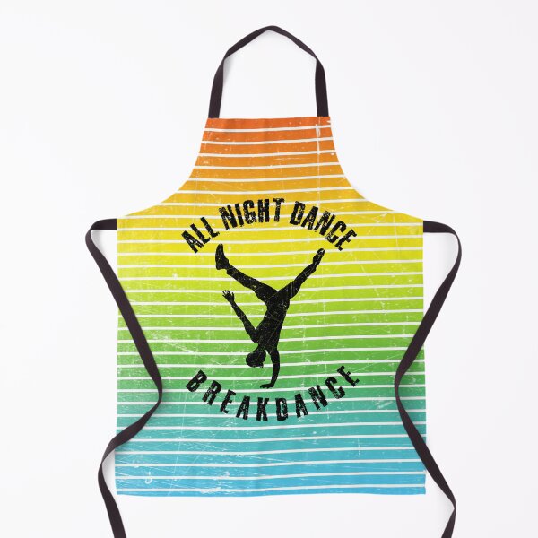 Item preview, Black silhouette of a man dancing breakdance against a background of colorful stripes designed and sold by HarridanCreates.