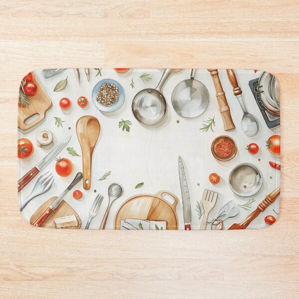 Item preview, kitchen flatlay designed and sold by PricklyPeanut.