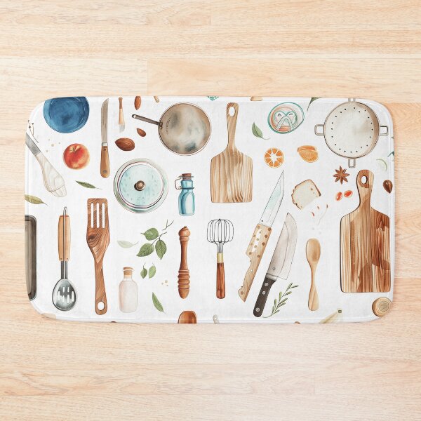 Item preview, kitchen flatlay designed and sold by PricklyPeanut.