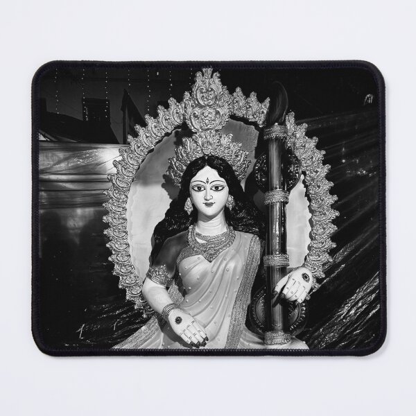 Item preview, Discover the divine essence of Hindu Devi Saraswat in Black and hitei, the embodiment of wisdom and creativity designed and sold by FCEalin.