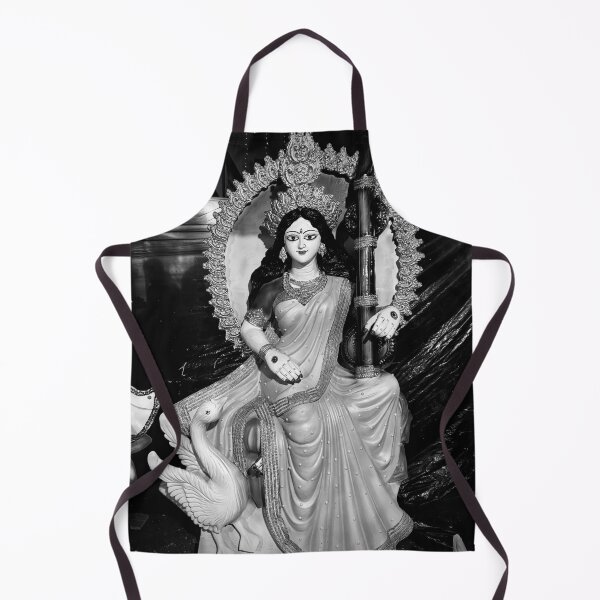 Item preview, Discover the divine essence of Hindu Devi Saraswat in Black and hitei, the embodiment of wisdom and creativity designed and sold by FCEalin.