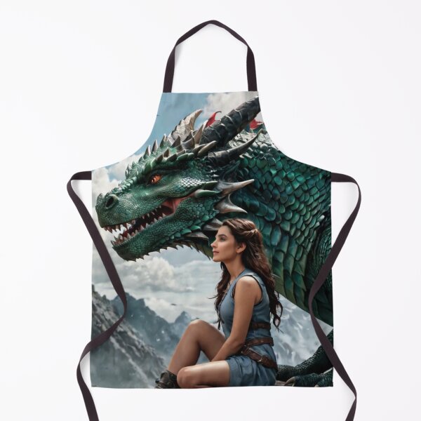 Item preview, Mystic Bond: Woman Warrior and Majestic Dragon - Fantasy Landscape Digital Art designed and sold by BeaconMarketing.