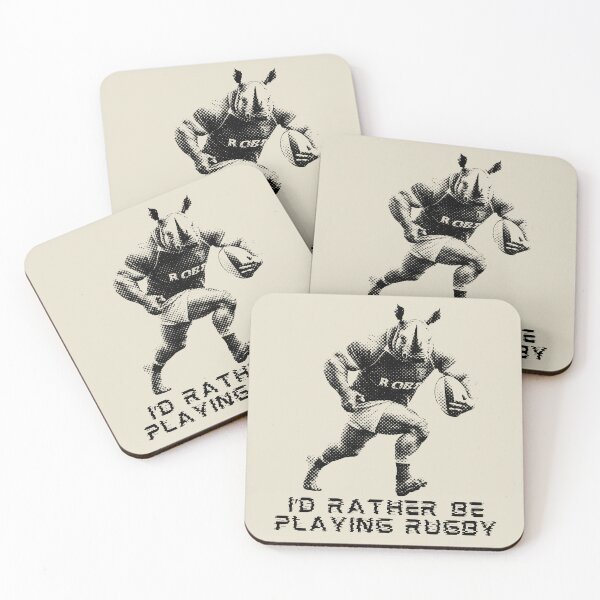 Artikelvorschau, Ich würde lieber Rugby Strong Rhino Halftone spielen entworfen und verkauft von TrueArtsStore.