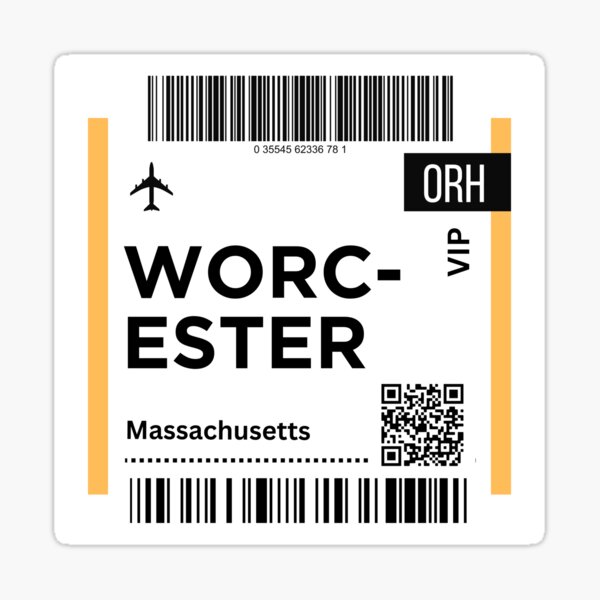 Item preview, Worcester, Massachusetts Airplane Boarding pass designed and sold by RoamInk.