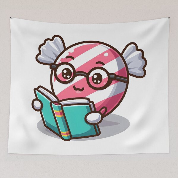 Item preview, Kawaii Candy Reading A Book designed and sold by CanvasCutie.
