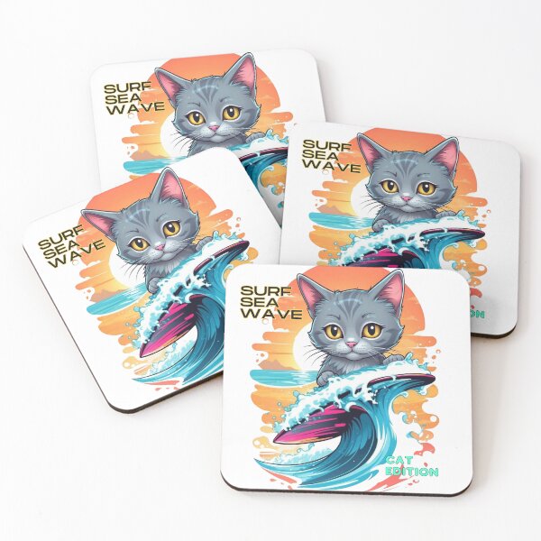 Item preview, Cute Cat Surfing designed and sold by Digital Dreams Arts.