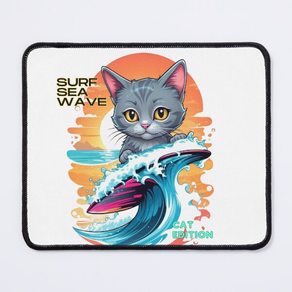 Item preview, Cute Cat Surfing designed and sold by Digital Dreams Arts.