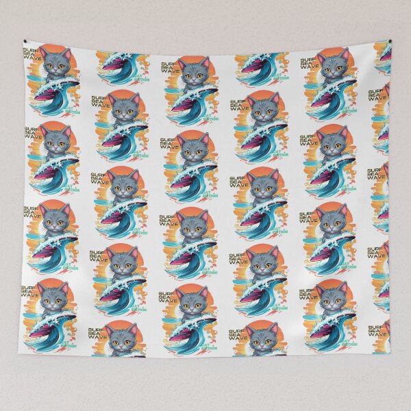 Item preview, Cute Cat Surfing designed and sold by Digital Dreams Arts.