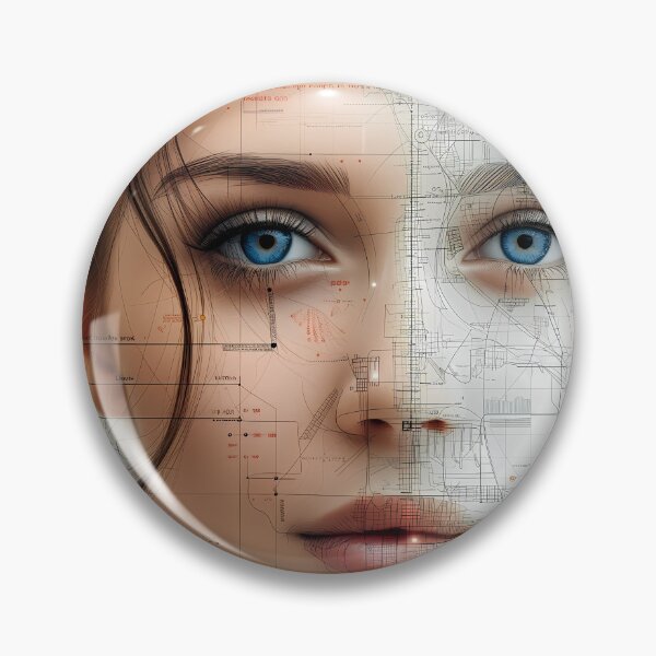 Item preview, Blueprint of Beauty: Technical Elegance Portrait designed and sold by Asymoney.