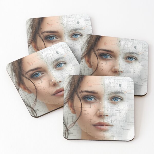 Item preview, Blueprint of Beauty: Technical Elegance Portrait designed and sold by Asymoney.