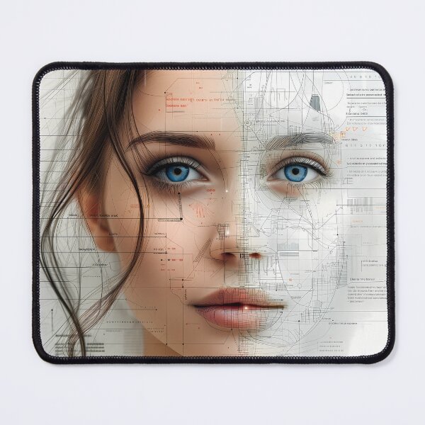 Item preview, Blueprint of Beauty: Technical Elegance Portrait designed and sold by Asymoney.
