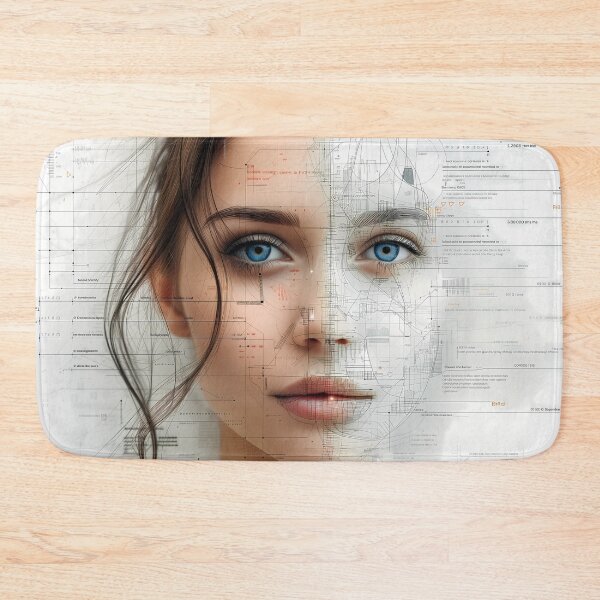 Item preview, Blueprint of Beauty: Technical Elegance Portrait designed and sold by Asymoney.