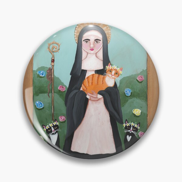 Item preview, Saint Gertrude of Nivelles and Cat designed and sold by KilkennyCat Art.