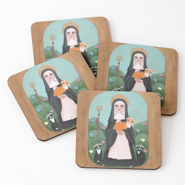 Item preview, Saint Gertrude of Nivelles and Cat designed and sold by KilkennyCat Art.