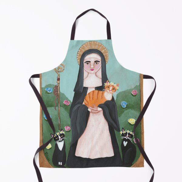 Item preview, Saint Gertrude of Nivelles and Cat designed and sold by KilkennyCat Art.