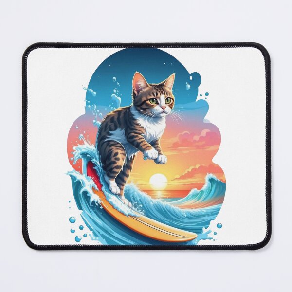 Item preview, Cat, Surf and Waves designed and sold by Digital Dreams Arts.