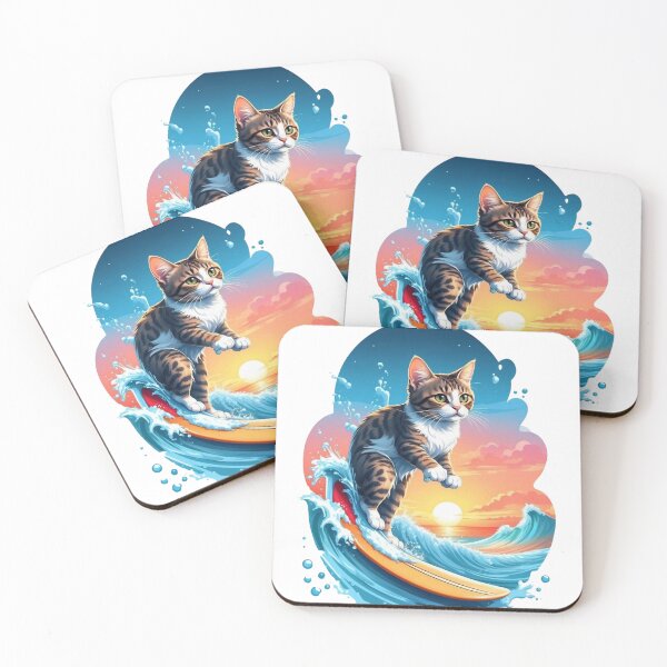 Item preview, Cat, Surf and Waves designed and sold by Digital Dreams Arts.