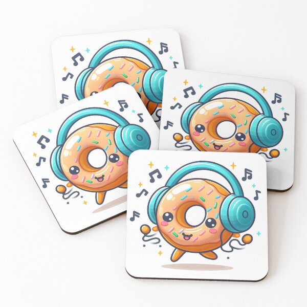 Item preview, Kawaii Donut: With Headphones designed and sold by CanvasCutie.