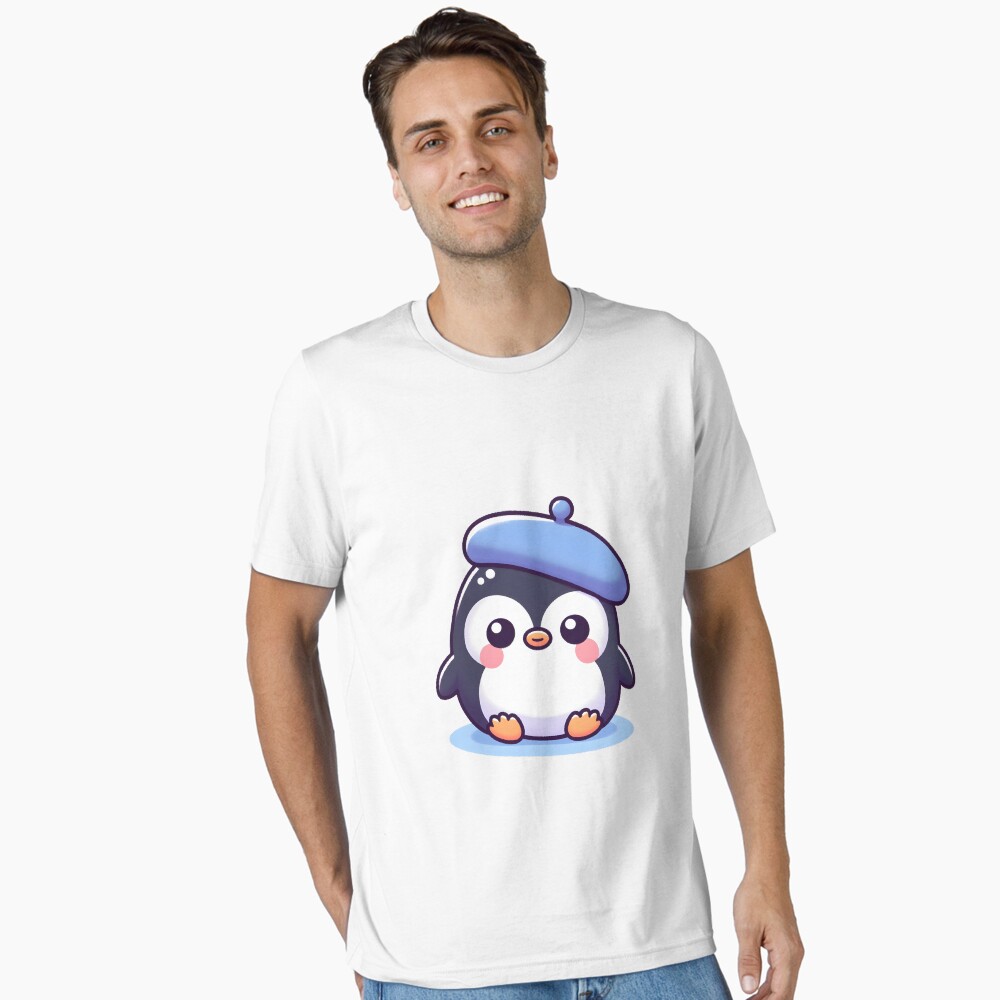 Kawaii Penguin With Beret Poster
