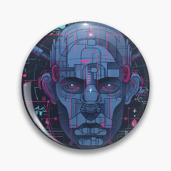 Item preview, “Futuristic Portrait: Technological Fusion” designed and sold by Art-Vortex-fr.