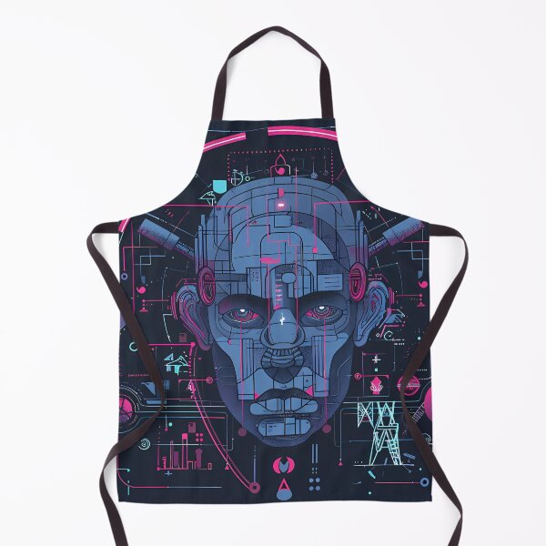 Item preview, “Futuristic Portrait: Technological Fusion” designed and sold by Art-Vortex-fr.