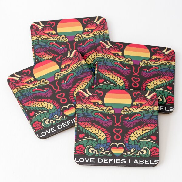 Item preview, Dragon pride love defies labels. LGBTQ Gay Pride Graphic Design designed and sold by ItsAKinkThing.