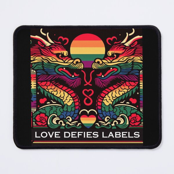 Item preview, Dragon pride love defies labels. LGBTQ Gay Pride Graphic Design designed and sold by ItsAKinkThing.