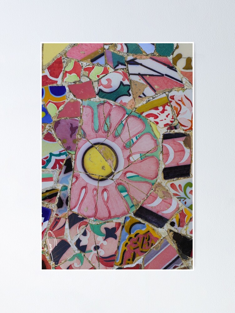 Thumbnail 1 of 3, Poster, Pink floral mosaic pattern. designed and sold by GDRDesign.