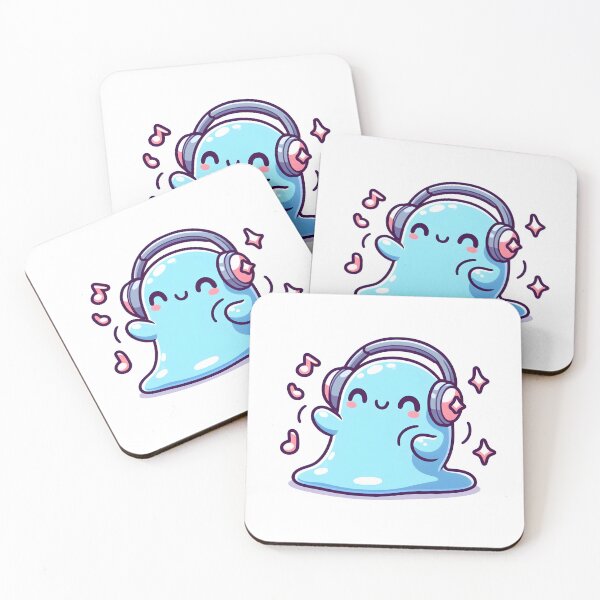 Item preview, Kawaii Cute Slime Dancing With Headphones designed and sold by CanvasCutie.