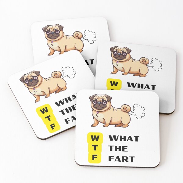 Item preview, Cute pug what the fart funny cartoon designed and sold by PetPeeveDesigns.