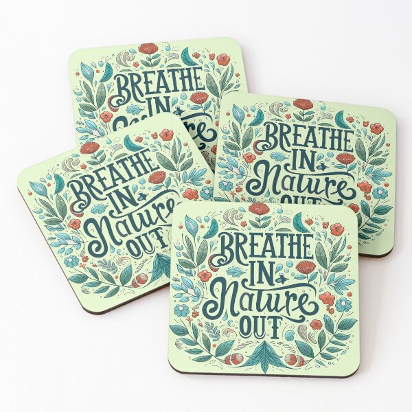 Item preview, breathe in nature, typography designed and sold by maxmaj.