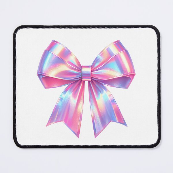 Item preview, Aesthetic pink ribbon bow y2k holographic designed and sold by WindInMay.