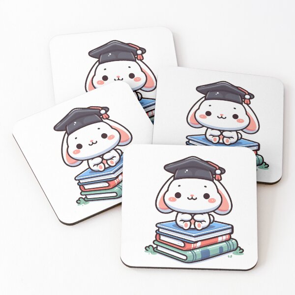 Item preview, Kawaii Rabbit With Graduation Cap designed and sold by CanvasCutie.