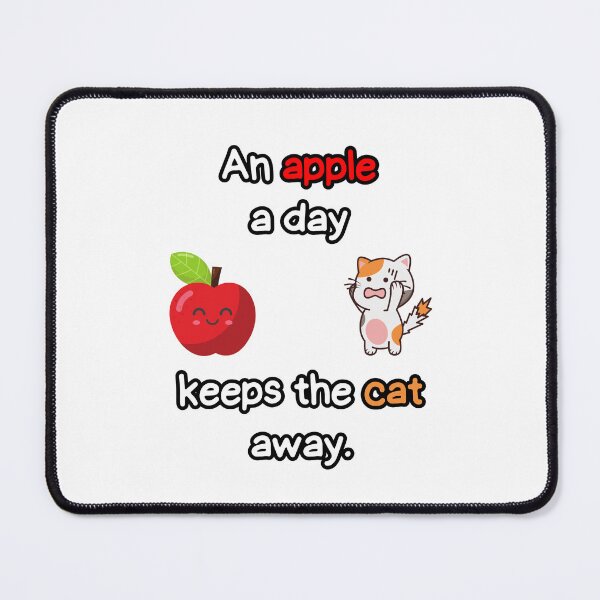 Item preview, An apple a day keeps the cat away. designed and sold by Ghoof-Wear.