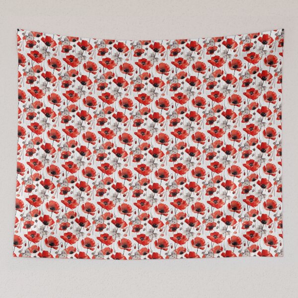 Item preview, Red poppy Seamless Pattern Design designed and sold by thesighshop.